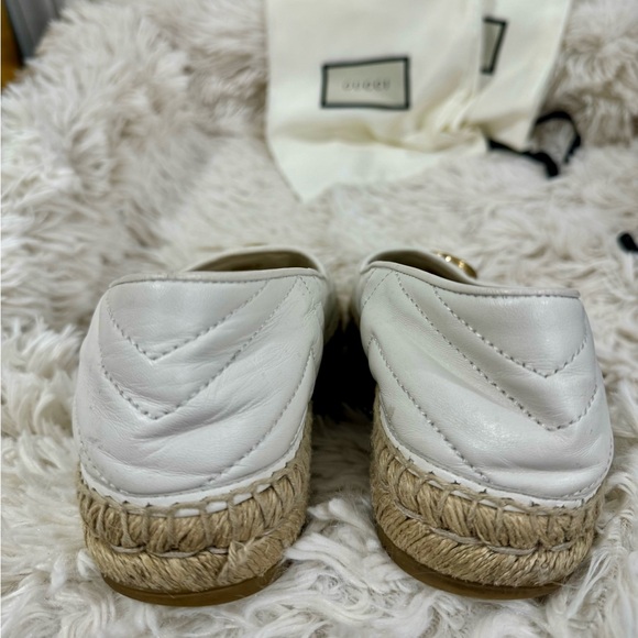 Gucci GG Marmont Women's Espadrille Wedge Sandals White Size 37 - Picture 8 of 13